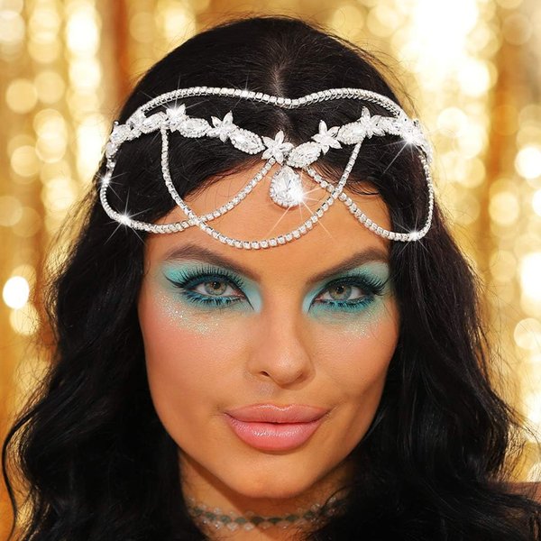 Catery Wedding Crystal Tiaras Silver Rhinestones Bridal Queen Crown Sparkly Flower Prom Jewelry Headband for Women and Brides