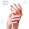 ADORA COUTURE Semi Cured Gel Nail Strips Kit | 30pcs Uv Gel Nail Stickers with Uv Light | Blue White Glaze Uv Nail Stickers | Gel Stickers for Nails Uv Light (Porcelain)