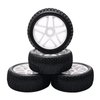 4PCS 1/8 RC Car Tires 17mm Hex Plastic Hub Wheel Rim Rubber Tires for RC 1:8 Off-Road Buggy