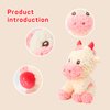 YANJOONJOON Strawberry Cow Stuffed Animal Plush Toys,Soft Cute Stuffed Animals Birthday,Pink Kawaii Cow Plushie Pillow Doll for Kids Boys Girls 11Inch