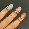 SMUOBT 3PCS Nail Ring for Women Rhinestone Tip Nail Rings Jewelry Fingertip,Nail Art Charms Accessories False Nail Crystal Gold Fingernail Rings for Gifts