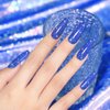 RARJSM Reflective Glitter Gel Polish Royal Blue Sparkle Iridescent Rainbow Shimmer Dark Blue Gel Nail Polish 7.5ml Soak Off Sparkle Flash Disco Diamond Nail Gel Polish Salon DIY Home Manicure