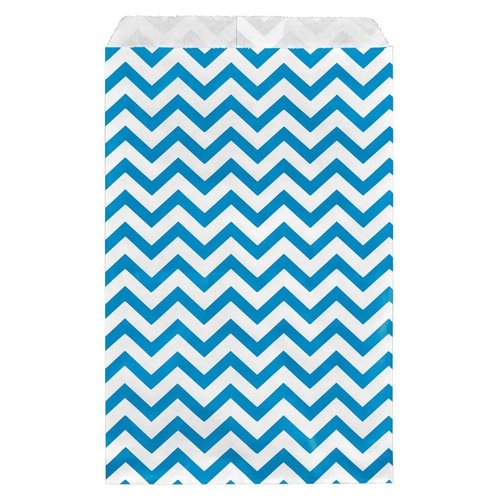 888 Display - 200 pcs of 6" x 9" Blue Chevron Paper Gift Bags Shopping Sales Flat Bags