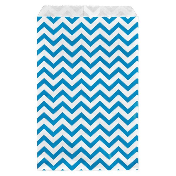 888 Display - 200 pcs of 6" x 9" Blue Chevron Paper Gift Bags Shopping Sales Flat Bags