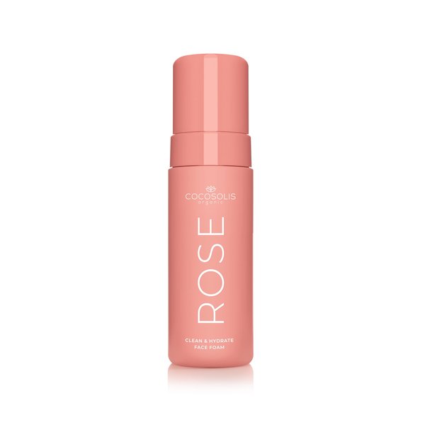COCOSOLIS Rose Clean & Hydrate Face Foam Deep Pore Facial Cleansing Foam with Moisturising Hyaluronic Acid and Glycerine