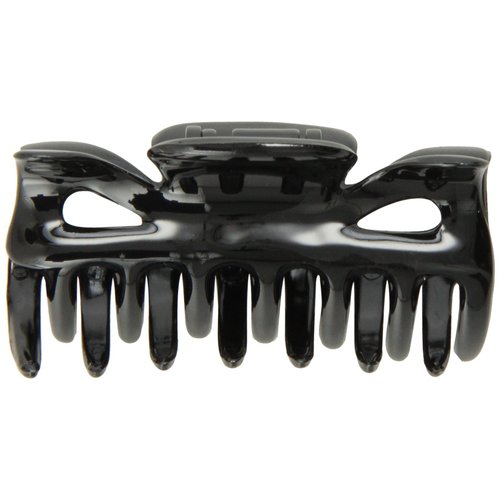 Caravan Traditional With Flair Small Patent Covered Spring Hair Claw In Black