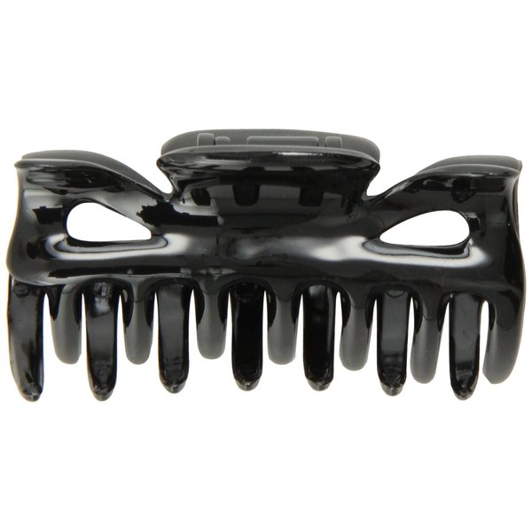 Caravan Traditional With Flair Small Patent Covered Spring Hair Claw In Black