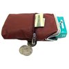 Women 100% Pure Leather Cigarette Case Lighter Match Pocket Zipper Coin Pouch -4 Color (Wine)