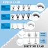 KevKev Lash Extension Kit Multi-Type Mixed Lash Clusters Kit Upper & Bottom Individual Lashes with Lash Bond and Seal Lash Remover Lash Applicator for Self Application (7D+30D+50D, D-5-16mix)
