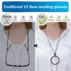 TERAISE Reading Glasses Necklace Readers for Women Anti-loss Lightweight Eyeglasses Portable Monocle Glasses with Exquisite Case(Black-2.5X)