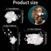 HINZIC 2 Pcs Bridal Hair Clips and 2 Pcs Wedding Hair Pins White Flower Pearl Hair Comb Pins Barrettes Hair Accessories for Bride Bridesmaids Women Girls