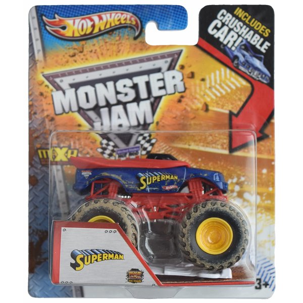 Hot Wheels Monster Jam Superman, Includes Crushable Car
