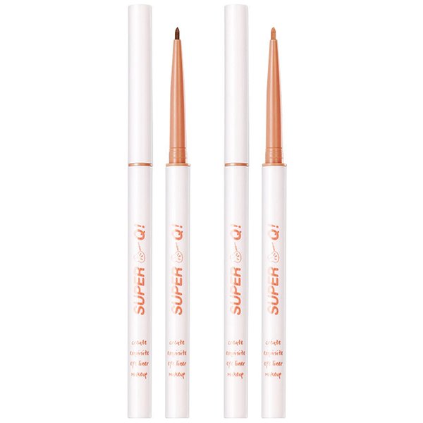 Vtrem 2 Colors Light Coffee Color Eyeliner Pen Waterproof Ultra-Fine Tip Smudgeproof Gel Eyeliner Long-Lasting Eye Liners for Women Makeup Tools