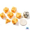 Cheese D&D Dice Set (Light-Yellow & Orange Nacho Color) with Swiss Holes | DND/TTRPG 7-Piece Polyhedral Resin Set