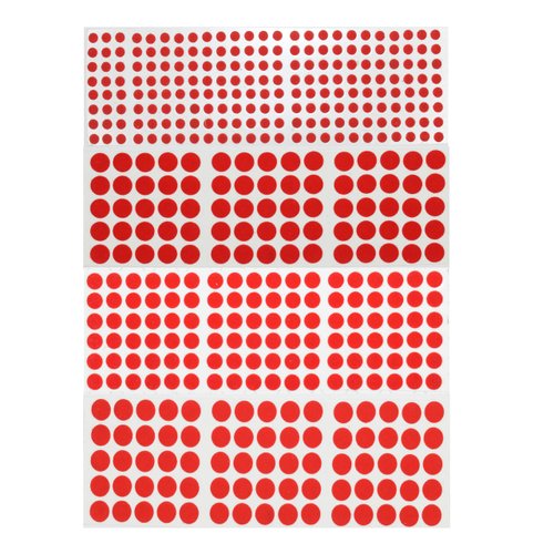 IndianStore4All Color Velvet Dot Bindi Tattoo Stickers Adhesive Body Jewelry Multi Size Indian Daily Use Forehead Bindi Round Dot (Red)
