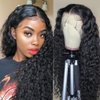 Adronitie 13x6 Deep Wave Lace Front Wigs Human Hair HD Lace Front Wigs for Black Women Curly Glueless Wig Human Hair Wigs Pre Plucked with Baby Hair Natural Hairline 150% Density 24Inch