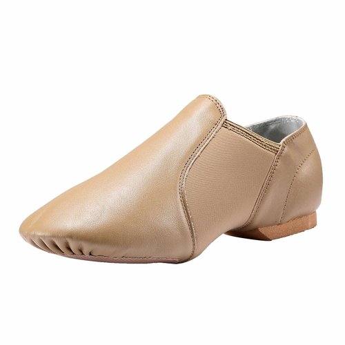 Dynadans Leather Upper Slip-on Jazz Shoe for Girls and Boys (Big Kid/Little Kid/Toddler) 13M Little Kid Brown UPD