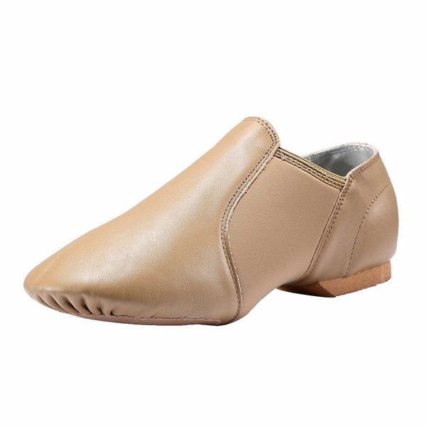 Dynadans Leather Upper Slip-on Jazz Shoe for Girls and Boys (Big Kid/Little Kid/Toddler) 13M Little Kid Brown UPD