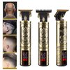 Professional Hair Clippers for Men Electric Haircut Kit Hair Trimmer Grooming Waterproof Rechargeable Close Cutting T Blade Trimmer USB Rechargeable Clippers for Hair Cutting (LED-Dragon)