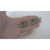 Generic Slim 3.25 inch silver gold beaded crystal alligator hair clip