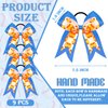 MTLEE 9 Pcs 7.5 Inch Blue Softball Ribbon Hair Bows Cheer Hair Bows Elastic Scrunchies Hair Bands Cheerleader Bows Volleyball Sports Ball Ponytail Holder Sport Hair Accessories for Girl Player