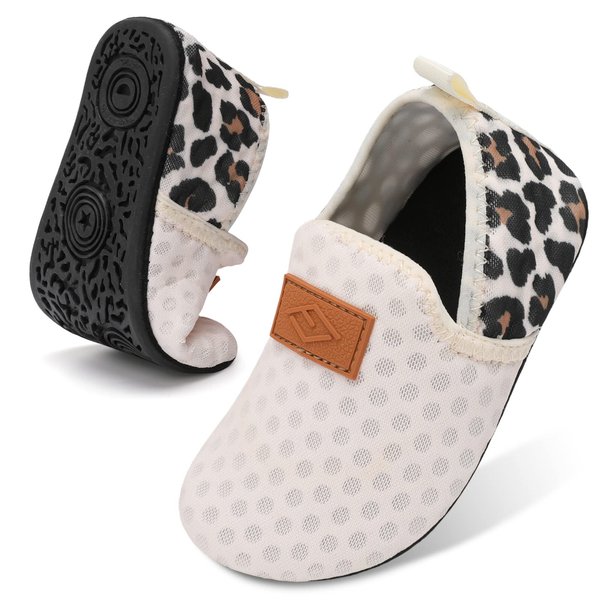 Baby Girl Slipper Socks Swim Pool Water Shoes Toddler Girls Boy Barefoot Shoes Summer Beach Swim Aqua Water Shoes Beige Size 4.5-5.5