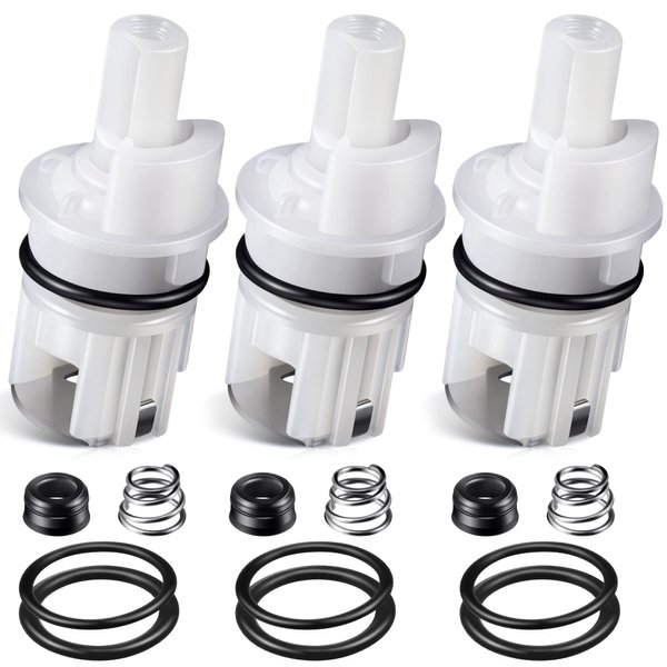 Enhon 3 Pack Faucet Cartridge Repair Kit Compatible with Detla RP17400 RP4993 Faucet Stem Seat Spring, O Ring, Cartridge Replacement Part for 2 Handle Bathroom Shower Tub, Kitchen Faucet Repair