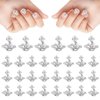 TIESOME 20 Pcs 3D Nail Rhinestones, Planet Nail Charms Shiny Saturn Shape Nail Art Alloy Diamond Crystal Luxury Nail Ornament Gems for Girls Nail Art DIY Crafts Decoration Supplies (White)