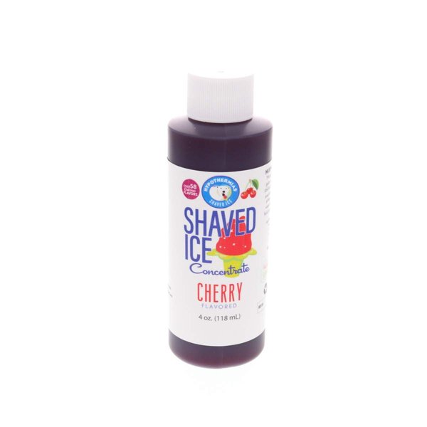 Hypothermias Shaved Ice and Snow Cone Syrup Unsweetened Flavor Concentrate - 4 Fl Oz - Makes 1 Gallon of Ready to Use Syrup - Cherry - Must Add Filtered Water and Sweetener