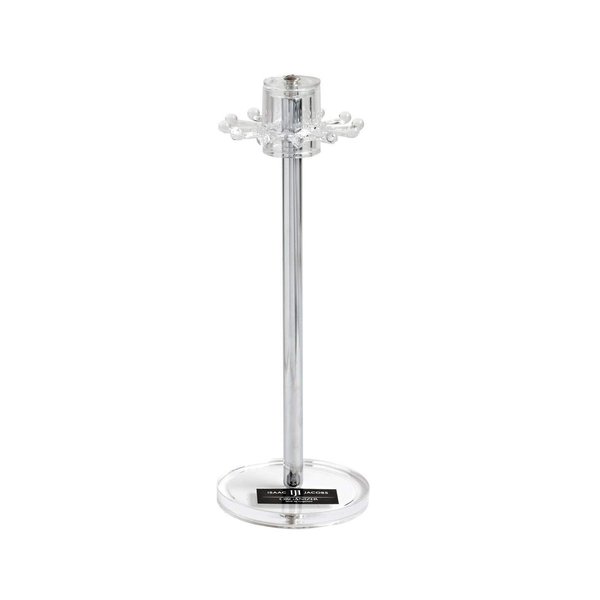 Isaac Jacobs Clear Acrylic Necklace Holder (12 Rotating Hooks) – Hanging Chain Organizer, Sleek & Sturdy Stand for Jewelry – Storage Solution- Bedroom- Bathroom - Countertop - Nightstand