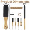 4 PCS Pumice Stone Foot File, Foot File Callus Remover Foot Scrubber, Ergonomic Non-Slip Wooden Handle, for Cracked Heels, Dead Skin, Callus Removal (Black and White)