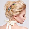 Mxxipp Bow Hair Clips(1PCS),Rhinestone Crystal Bowknot Clips for Women Girls,Prom Hair Accessories for Party Halloween Vanlentine Mothers' Day（Dark Multicolor）
