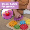 SPARK & WOW Spinny Gears - Wooden Gear Board with 6 Pieces in 3 Sizes - Gear Puzzle for Kids - Create Colorful, Spinning Combinations