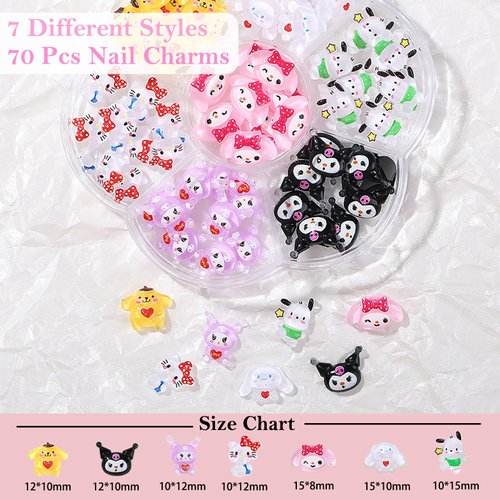 2 Boxes Nail Charms Nail Gems 3D Nail Art Rhinestones Crystal Set, Kawaii Nail Slime Charms Colorful Bow-Knot Nail Stud Rhinestones for Design DIY Decoration Jewel Stones Nail Stones Art Tools
