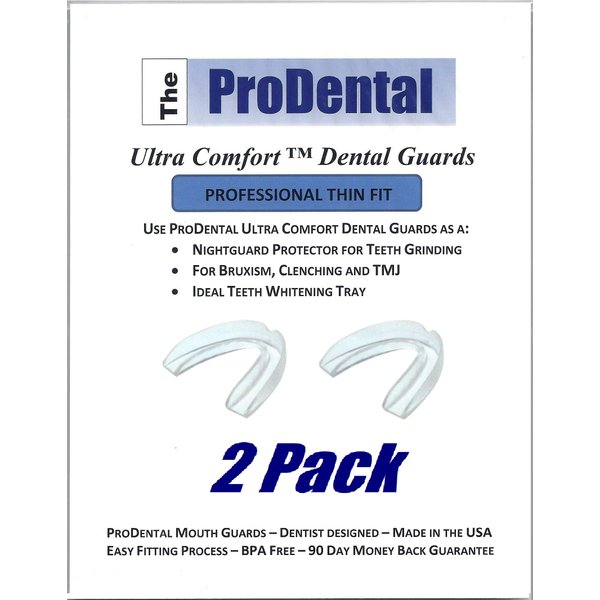 Mouth Guard for Grinding Teeth - 2 Pack, Made in USA | Thin and Trim Anti Grinding Night Guard - Teeth Whitening Dental Guard | Stops Bruxism - Teeth Clenching | No BPA