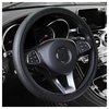 Leather Steering Wheel Cover,Anti Slip Car Steering Wheel Cover for Car Decorations & Steering Wheel Protections,Universal 15Inch Wheel Cover Car Interior Accessories for Men & Women (Black)
