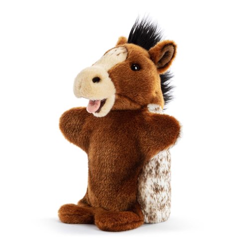 DEMDACO Animalcraft Black and Brown 11 Inch Stuffed Plush Puppet Polka The Appaloosa Horse