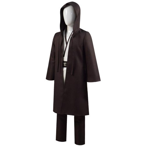 Rongxu Kids Tunic Costume Hooded Robe Outfits Full Set Halloween Cosplay Costume (White Full Set, Medium)