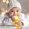Baby Montessori Sensory Teething Toys for 3-6 6-12 Months, Food Grade Baby Teether, Newborn Infant Rattle Toys, Learning Educational Musical Toys for Boys Girls (Yellow)