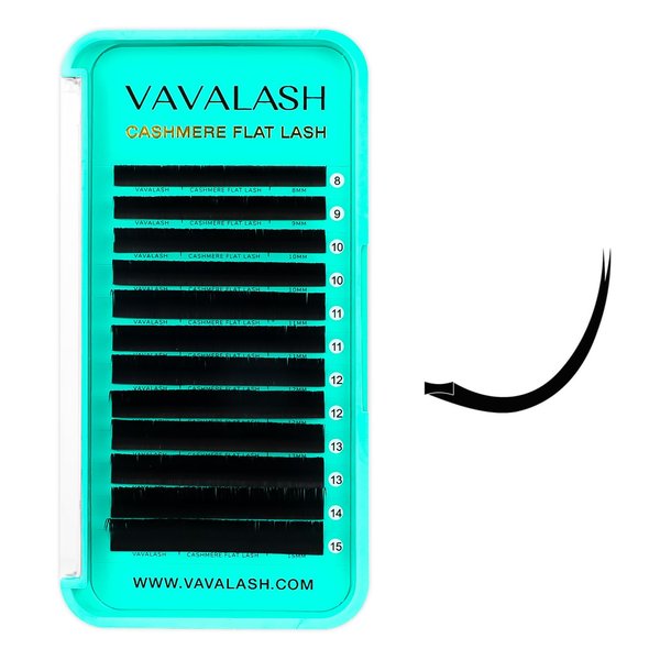 VAVALASH Cashmere Faux Mink Ellipse Flat Lashes 0.15 0.2mm C D Curl 6-17mm Soft Lightweight Classic Lash Extensions Matte Split Tip Natural Eyelash Extensions Professional Salon Use(0.15-C-13mm)