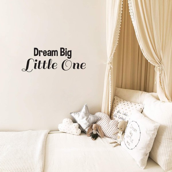 Dream Big Little One - Vinyl Wall Art Stickers - 9" x 23" - Unisex Childrens Bedroom Decals - Cute Nursery Wall Decor Decals for Baby Boys and Girls