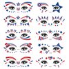 Fourth of July Decorations Face Eye Tattoos USA Flag Star Temporary Tattoos Patriotic Independence Day Temporary Tattoo Stickers Red White and Blue Party Supplies American theme Party Favors 10 Sheets