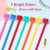 28Pcs Colorful Heart Crayons with Cards, Valentines Day Gifts for Kids Classroom, Girl Boy Birthday Goodie Bags Stuff, Party Favors, Classroom games Rewards, Christmas Gifts, Back to School Gifts.