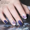 JMEOWIO Semi Cured Gel Nail Strips Purple Glitter Star Gel Nail Stickers Nail Supplies Nail Art Design Decoration Accessories
