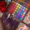UCANBE EXOTIC FLAVORS Eyeshadow Palette + 15 PCS Eye Brushes Makeup Set 48 Colors Neon Shimmer Matte Glitter Eye Shadow Po.