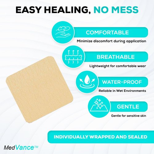 MedVance TM Silicone - Silicone Adhesive Foam Absorbent Dressing, 2"x2", Box of 5 dressings