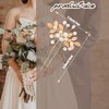 WBCBEC Hair Pins 4pcs, Pearl Floral Crystal Hair Accessories for Brides Bridesmaids Flower Girls(Gold)
