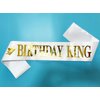 Generic Birthday King Sash White, Birthday Sashes for Boys or Men Gold Foil Letter 21st 30th 40th 50th 60th or Any Fun Birthday Party Favors Decoration (White Gold)