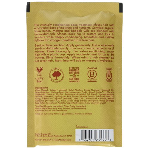 Shea Moisture Manuka Honey & Mafura Oil Intensive Hydration Treatmet Masque, 2 Ounce