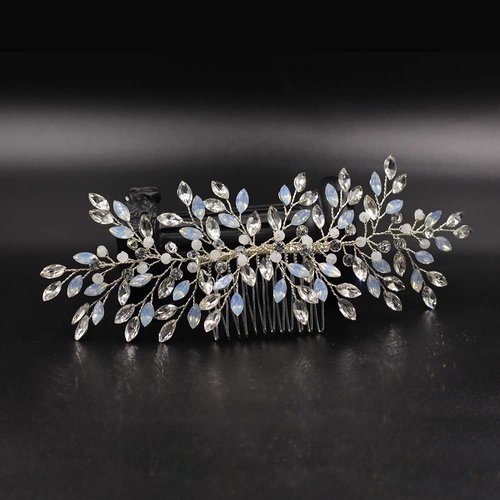 JWICOS Wedding Hair Comb Crystal Beads Bridal Hair Side Comb Hair Accessories for Brides and Bridesmaids